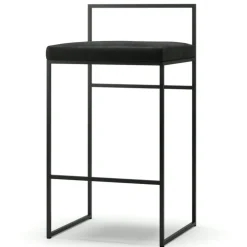 Department Barstolar & Barpallar-Barstol Med Ryggstöd 80 cm, Svart / Beige Sammet