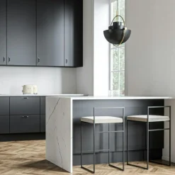 Department Barstolar & Barpallar-Barstol Med Ryggstöd 80 cm, Svart / Beige Sammet