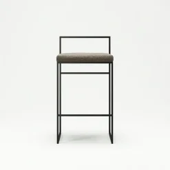 Department Barstolar & Barpallar-Barstol Med Ryggstöd 80 cm, Svart / Beige Sammet