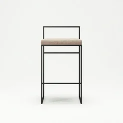 Department Barstolar & Barpallar-Barstol Med Ryggstöd 80 cm, Svart / Beige Sammet