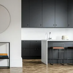 Department Barstolar & Barpallar-Barstol Med Ryggstöd 80 cm, Svart / Beige Sammet