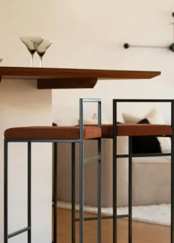 Department Barstolar & Barpallar-Barstol Med Ryggstöd 90 cm, Svart / Svart Sammet