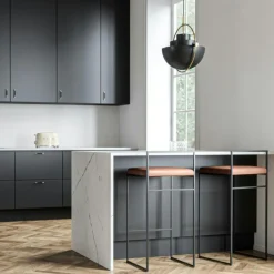 Department Barstolar & Barpallar-Barstol Med Ryggstöd 90 cm, Svart / Svart Sammet