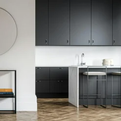 Department Barstolar & Barpallar-Barstol Med Ryggstöd 90 cm, Svart / Svart Sammet