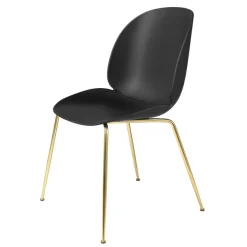 GUBI Stolar-Beetle Dining Chair, Conic Base Brass/Amber Brown