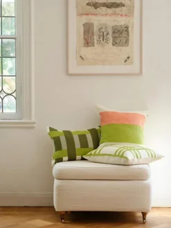 Chhatwal & Jonsson Prydnadskuddar & Fodral-Benaras Kuddfodral 50x50 cm, Apricot Orange / Khaki