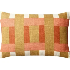 Chhatwal & Jonsson Prydnadskuddar & Fodral-Benaras Kuddfodral 50x50 cm, Apricot Orange / Khaki