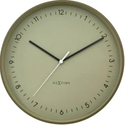 NeXtime Väggklockor-Berlin Väggklocka Ø40 cm, Khaki