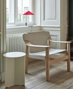 Bernard Lounge Stol, Vattenbaserad Lackad Ek/Natur Läder