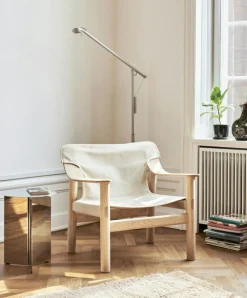 Bernard Lounge Stol, Vattenbaserad Lackad Ek/Natur Läder