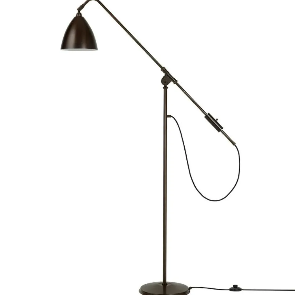 GUBI Läslampor|Golvlampor-Bestlite BL4 M Golvlampa, Black Brass/Classic White