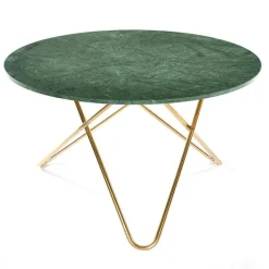 OX Denmarq Matbord Och Barbord-Big O Matbord, Mässingsunderrede/Grön marmor