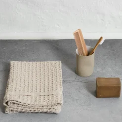 Big Waffle Handduk, Stone