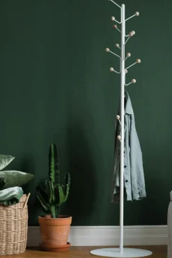 Maze Krokar & Galgar|Tamburmajorer-Bill Klädhängare Golv, Vit