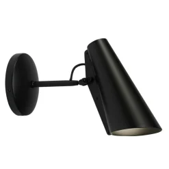Birdy Vägglampa Kort Arm, Black/Black
