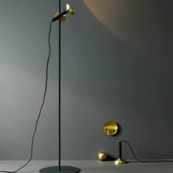 Pholc Läslampor|Golvlampor-Blend 150 Golvlampa, Jet Black / Mässing