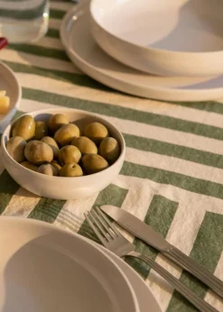 Decotique Dukar & Löpare-Block Stripe Duk 140x240 cm, Brun