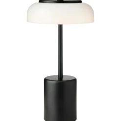 Blossi Mini Bordslampa Portabel, Svart / Opal