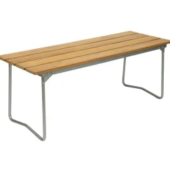 Grythyttan stålmöbler Bänkar & Trädgårdsbänkar-Bänk 9 170 cm, Obehandlad Teak / Varmförzinkat Stål