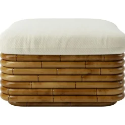 GUBI Fotpallar|Sittsäckar & Sittpuffar-Bohemian 72 Ottoman, Dedar Lupo Bouclé 007