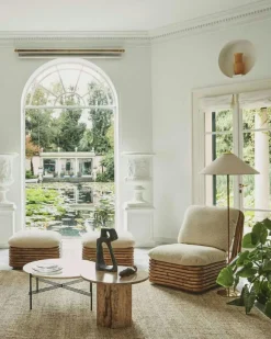 GUBI Fotpallar|Sittsäckar & Sittpuffar-Bohemian 72 Ottoman, Dedar Lupo Bouclé 007