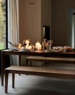 Ethnicraft Bänkar-Bok Bänk Teak, 35x186 cm