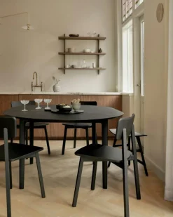 Bok Matbord Rund Utdragbar Ø129 cm, Ek