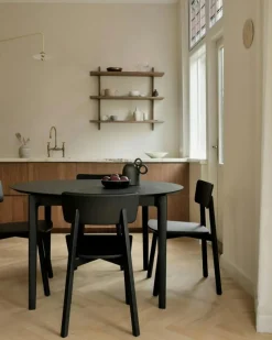 Bok Matbord Rund Utdragbar Ø129 cm, Ek