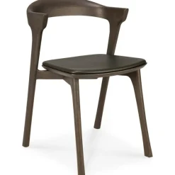 Ethnicraft Stolar-Bok Stol, Mörkbetsad Ek / Brun Skinn