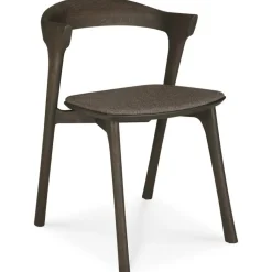 Ethnicraft Stolar-Bok Stol, Mörkbetsad Ek / Brun Skinn