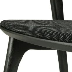 Ethnicraft Stolar-Bok Stol, Mörkbetsad Ek / Brun Skinn