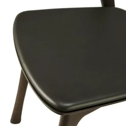 Ethnicraft Stolar-Bok Stol, Mörkbetsad Ek / Brun Skinn