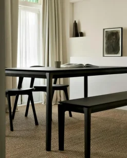 Ethnicraft Stolar-Bok Stol, Mörkbetsad Ek / Brun Skinn