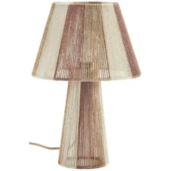Madam Stoltz Bordslampor-Bordslampa Jute, Off-white/Kanel