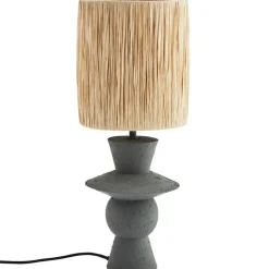 Bordslampa Raffia / Järn, Grå
