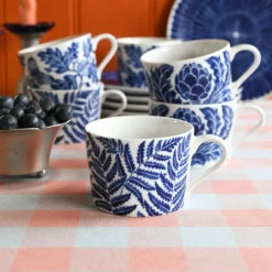 Götefors Porslin Tekoppar|Kaffekoppar-Botanica Artichoke Mugg 24 cl, Blå