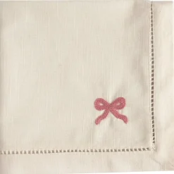 Bow Bomullsservett 45x45 cm, Rosa