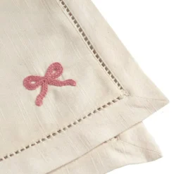 Bow Bomullsservett 45x45 cm, Rosa