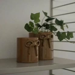 Bow Kruka Ø10 cm, Shiny Nougat