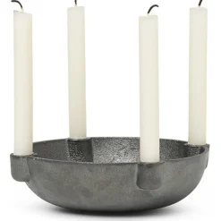 Ferm Living Ljusstakar-Bowl Ljushållare 14,6 cm, Black brass