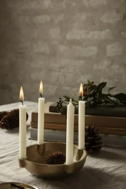 Ferm Living Ljusstakar-Bowl Ljushållare 14,6 cm, Black brass