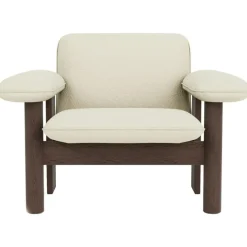 Brasilia Fåtölj Låg Rygg, Mörkbetsad Ek / Sheepskin Nature