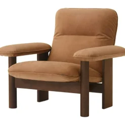 Audo Copenhagen Fotpallar|Fåtöljer-Brasilia Fåtölj Med Ottoman Mörkbetsad Ek, Root