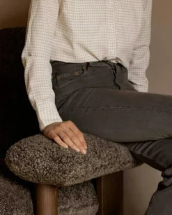 Audo Copenhagen Fotpallar|Fåtöljer-Brasilia Fåtölj Med Ottoman Mörkbetsad Ek, Root