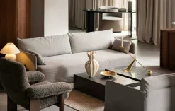 Audo Copenhagen Fotpallar|Fåtöljer-Brasilia Fåtölj Med Ottoman Mörkbetsad Ek, Root