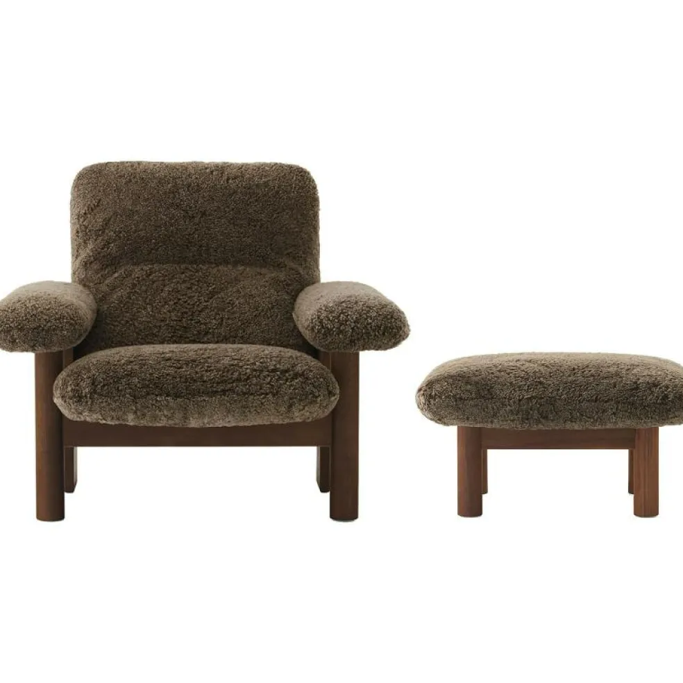 Brasilia Fåtölj Med Ottoman Walnut, Root