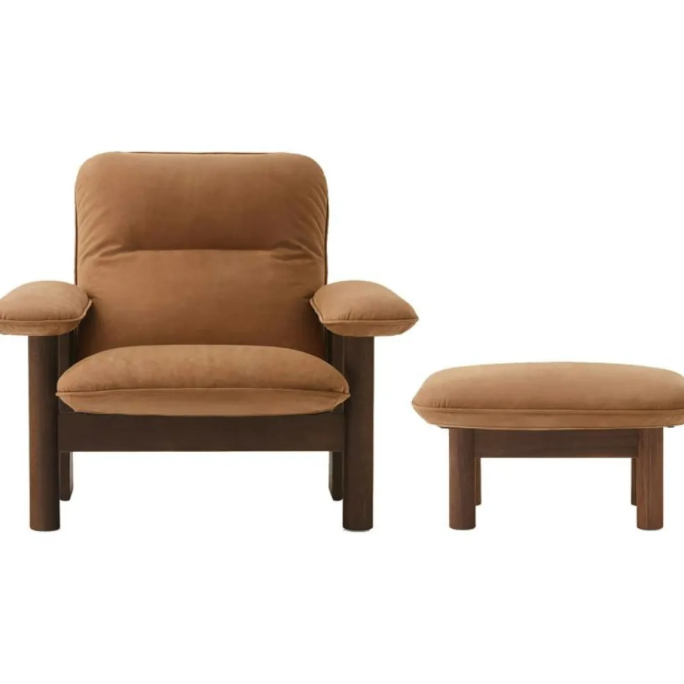 Brasilia Fåtölj Med Ottoman Walnut, Root