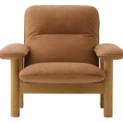 Audo Copenhagen Fotpallar|Fåtöljer-Brasilia Fåtölj Med Ottoman Naturlig Ek, Sheepskin Nature