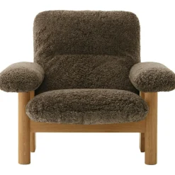 Audo Copenhagen Fotpallar|Fåtöljer-Brasilia Fåtölj Med Ottoman Naturlig Ek, Sheepskin Nature