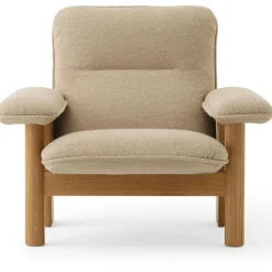 Audo Copenhagen Fotpallar|Fåtöljer-Brasilia Fåtölj Med Ottoman Naturlig Ek, Sheepskin Nature